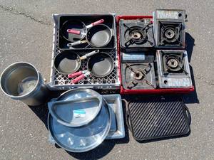 lot 62 image: Catering Equipment  with Burners, Pans, and Griddle