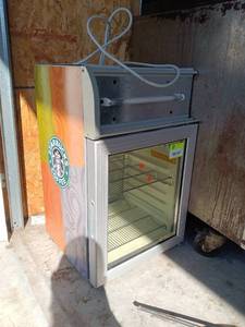 lot 71 image: Used Commercial Display Refrigerator with Starbucks Branding