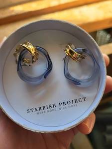 lot 193 image: Starfish Project Gold Blue Earrings