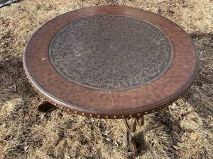 lot 74 image: Ornate Round Metal Table