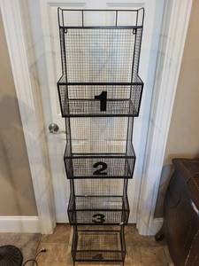 lot 103C image: Metal Wire Storage Rack 4 Baskets
