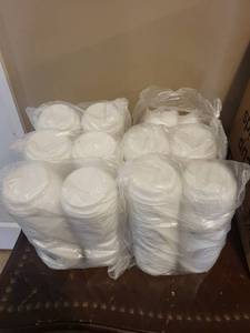 lot 109C image: Bulk Pack White Plastic Coffee Cup Lids