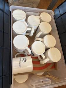 lot 161C image: Bulk Lot of Promotional Mugs with Storage