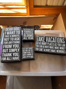 lot 185C image: Inspirational Wooden Quote Plaques