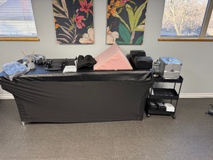Massage Table w/Accessories and Lash Cart