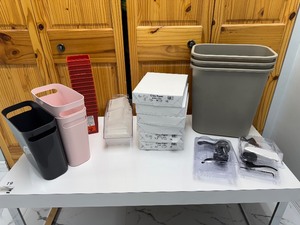 lot 35 image: Garbage Cans, Paper Reams, Door Knobs, Waste Containers wLids