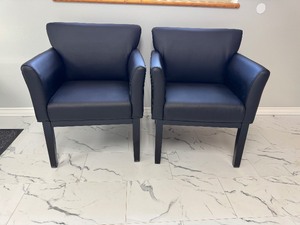 lot 25 image: (2) Leather Chairs