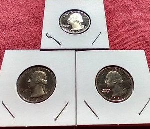 lot 4 image: (3) Proof Quarters