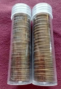 lot 24 image: (2) Tubes of BU 1963-D Pennies