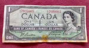 lot 32 image: 1954 Canada Devils Face $1 Note