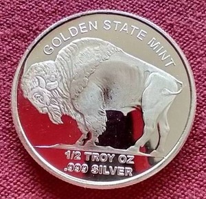 lot 38 image: 12 oz. Buffalo Silver Round