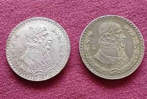 lot 47 image: (2) Vintage Mexico Billion 1 Peso Coins