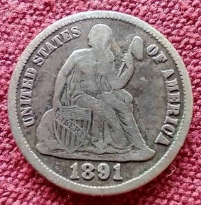 lot 62 image: 1891-S Liberty Seated Dime