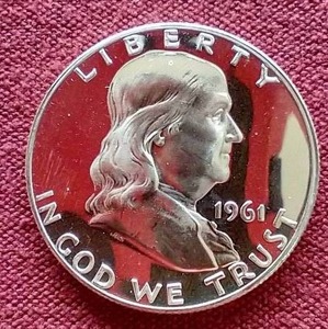 lot 69 image: 1961 Franklin Proof Half Dollar