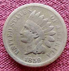 lot 70 image: 1859 Indian Penny - First Year
