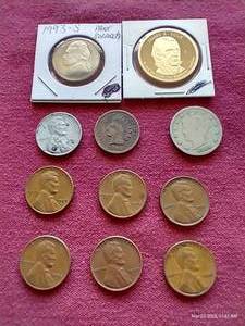 lot 83 image: Small Lot of U.S. Coins - Proof, Wheats, Steel, Indian, V Nickel