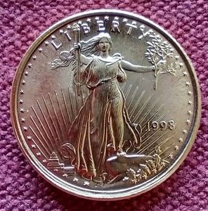 lot 97 image: 1998 U.S. 110th oz Gold Eagle