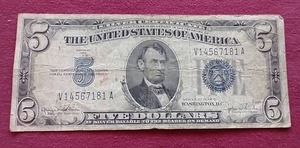 lot 105 image: 1934 Silver Certificate $5 Note