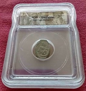Ancient Bronze Roman Empire Coin - Authenticated & Slabbed