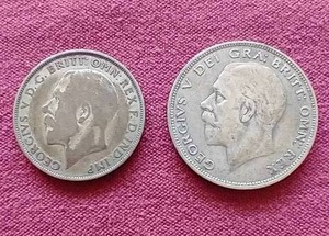 lot 115 image: (2) Vintage Silver British Coins
