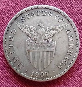 lot 120 image: 1907 Philippines Silver Peso