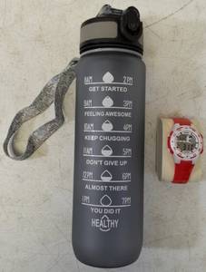 lot 7 image: (1) Options Water Bottle 27 oz & (1) Diray Watch - Water Resistant (View Photos)