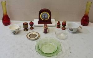 lot 8 image: Vintage Plates, Cups, Clock, Watch & More (View Photos)