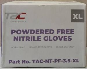 lot 39 image: GLOBAL SOLUTIONS TAC BRAND- Powder Free Nitrile Gloves (10 Boxes)  Size XL - NEW