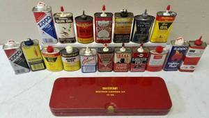 Assortment of Vintage Gun Oil & Lighter Fluid (Cans Might not be Full or Empty) & (1) Mastercraft Shotgun Cleaning Kit 12 GA **View Photos**