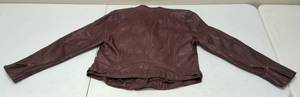 lot 60 image: Maurices  Womens Burgandy Brown Leather Coat