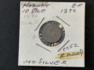 1892 Norway Silver 10 Ore