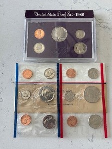 lot 51 image: 1986-S Proof and P & D Mint Sets