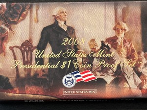 lot 41 image: 2008 Presidential Dollar Proof Set