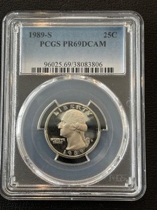 lot 2 image: 1989-S Washington Quarter Proof PCGS PR69 Deep Cameo