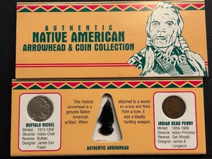 lot 56 image: Native American Arrowhead and Coin Collection