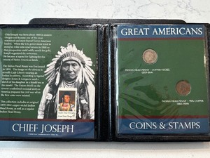 lot 84 image: Indian Head Cents and Stamp