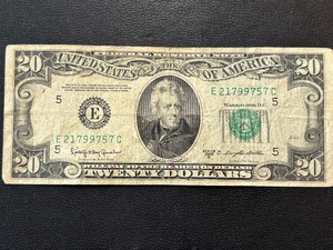 lot 108 image: 1950 D Green Seal $20 Dollar Federal Reserve Note