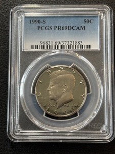 lot 115 image: 1990-S Kennedy Half Dollar Proof PCGS PR69 Deep Cameo