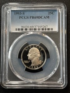 lot 118 image: 1993-S Washington Quarter Proof PCGS PR69 Deep Cameo