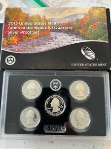 lot 165 image: 2013 America the Beautiful Quarter Silver Proof Set