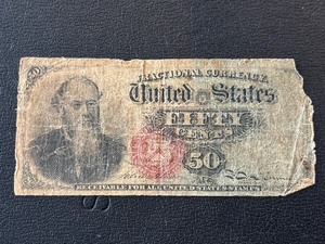 lot 153 image: 1863 Red Seal 50 Cent Fractional Currency
