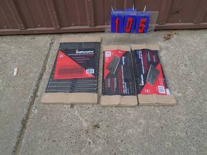 lot 105 image: Grill parts pro replacement grates & deflectors. As shown.