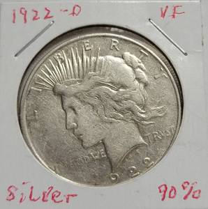lot 67 image: 1922-D Silver Peace Dollar