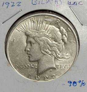 lot 69 image: 1922 Silver Peace Dollar -  UNC