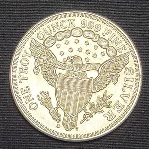 lot 54 image: 1 Troy Oz. Fine Silver Round - LIBERTY