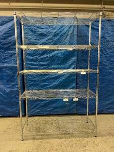 lot 67 image: 5-Tier Stainless Steel Wire Shelving Storage Rack - NSF Approved - Great Working Condition 47.5 x 75 x 18.5 