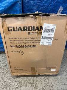 lot 52 image: Lot of 3 NEW In Box Medline MDS86410J4B Guardian Basic Two Button Junior Folding Walkers