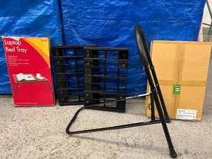 lot 59 image: Lot Of Misc Medical Items - Most NEW -&nbspLaptop Bed Tray (2) The Wellness Wedges, Halyard Smart-Fold Sterisystem Perfo-Safe Stainless Steel Wire Shelf