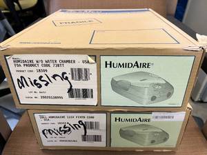 lot 15 image: Lot of 2 NEW In Open Box ResMed Sullivan HumidAire Heated Humidifier - Appears To Be Missing Something & Unsure What That Is....See Pictures Of Inside The Box