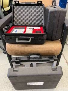 lot 24 image: Lot of 3 Hard Side Cases With Foam Inserts - 2 Are North Safety Products Respirator Fit Test Kit Cases - These Are For The Cases Only - In Great Condition